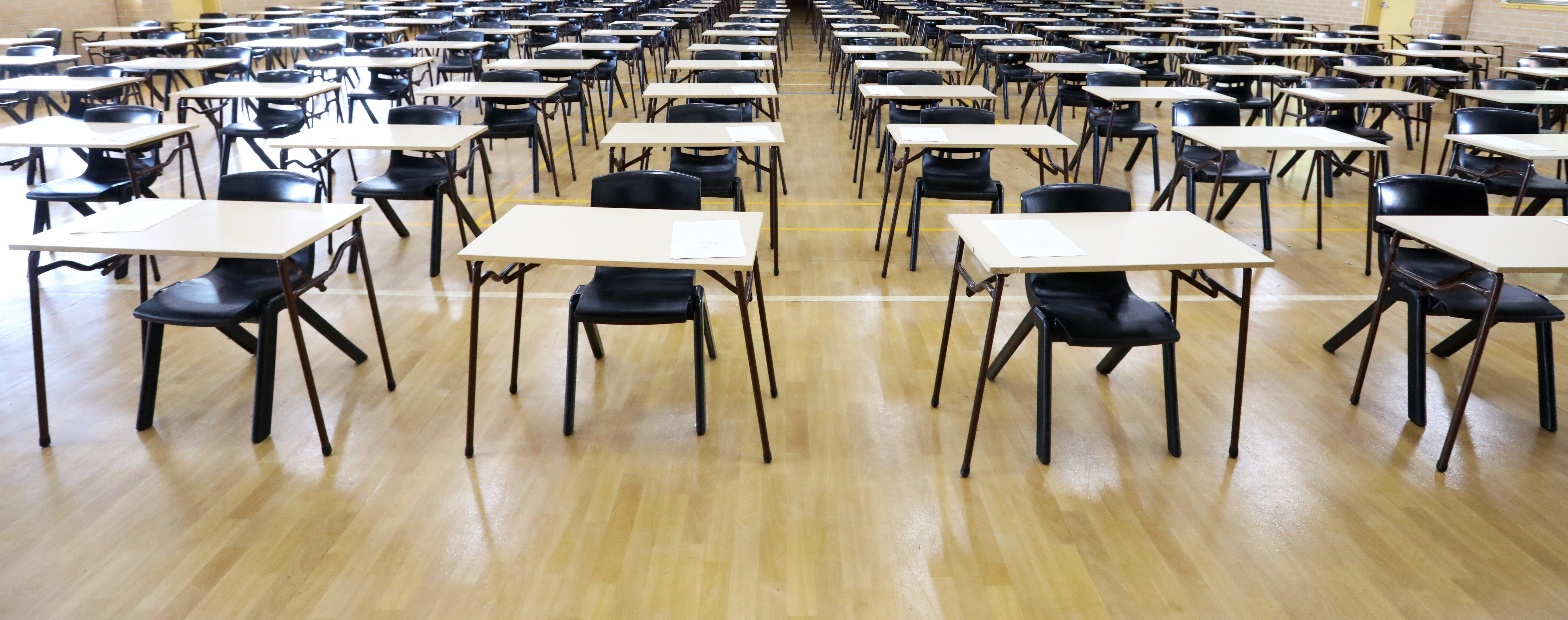 Empty exam hall (Shutterstock)