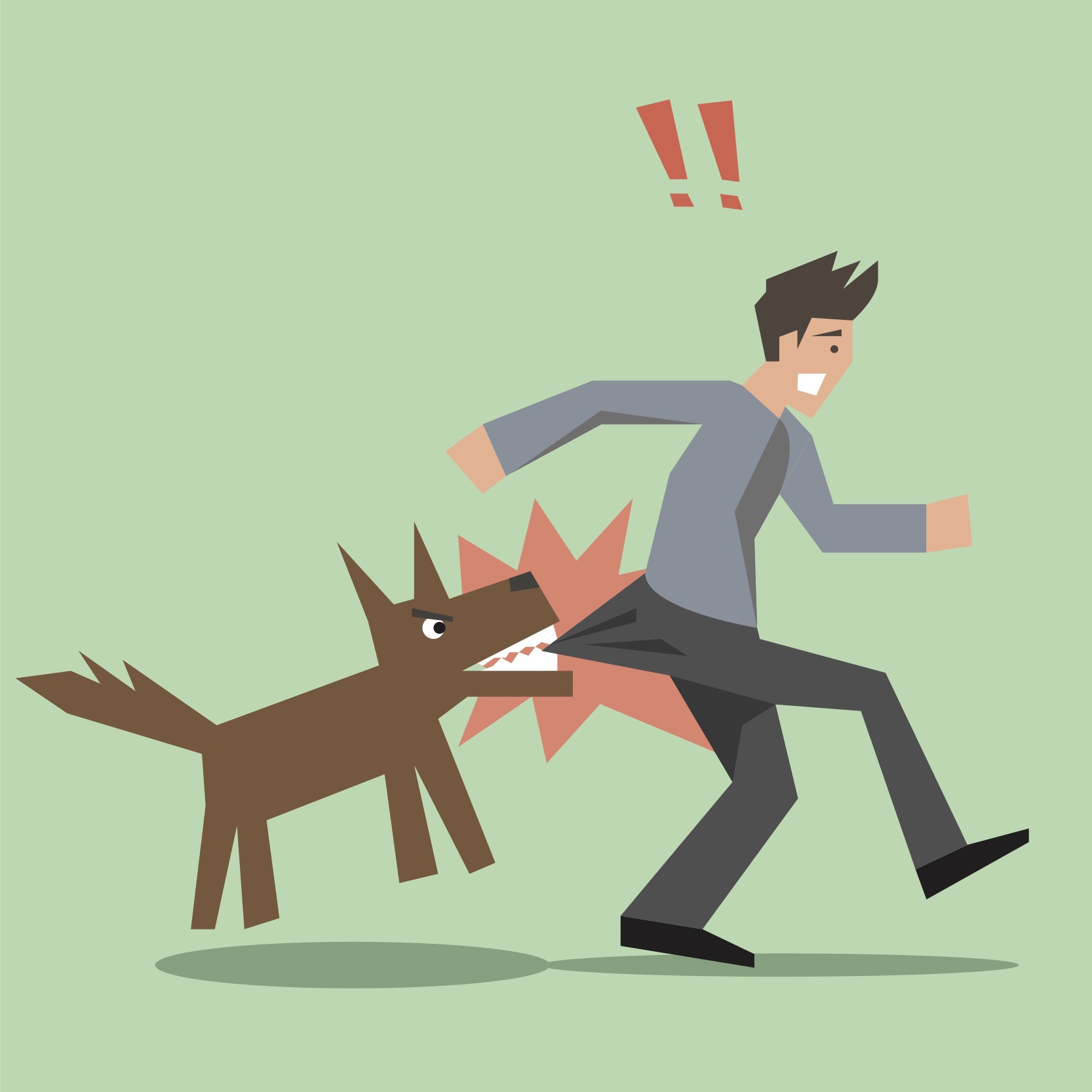 Dog biting man on bottom (Shutterstock)
