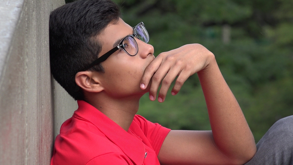 Intelligent,Teen,Hispanic,Boy,Thinking